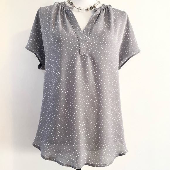 Women's LC Lauren Conrad Polka Dot Flowy Dolman Top - Picture 3 of 13